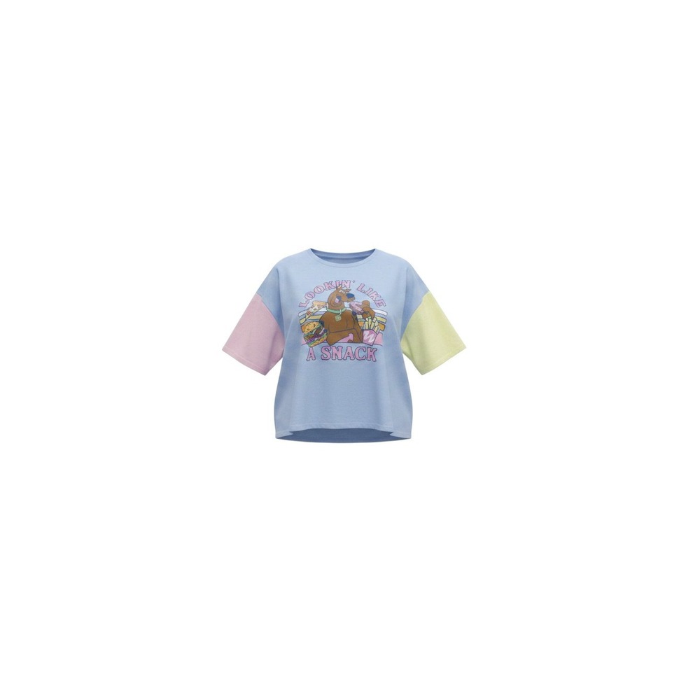 Scooby-Doo Graphic Tee Womens XL Blue Colorblock Lookin Like A Snack Tee